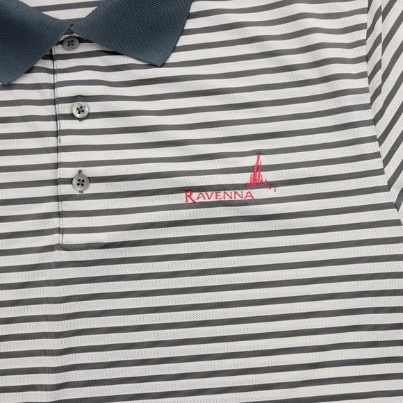 KJUS Luis Stripe Polo Shirt Men's XL 54 Gray Stripe Wicking Stretch Golf Comfort - Picture 6 of 8